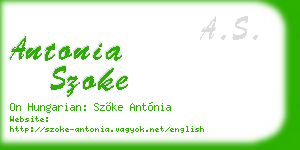 antonia szoke business card